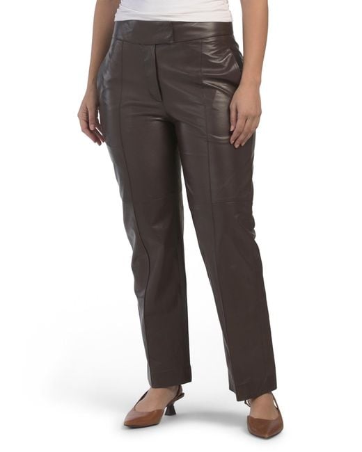 Tj Maxx Gray Leather Pants For Polyester/Leather