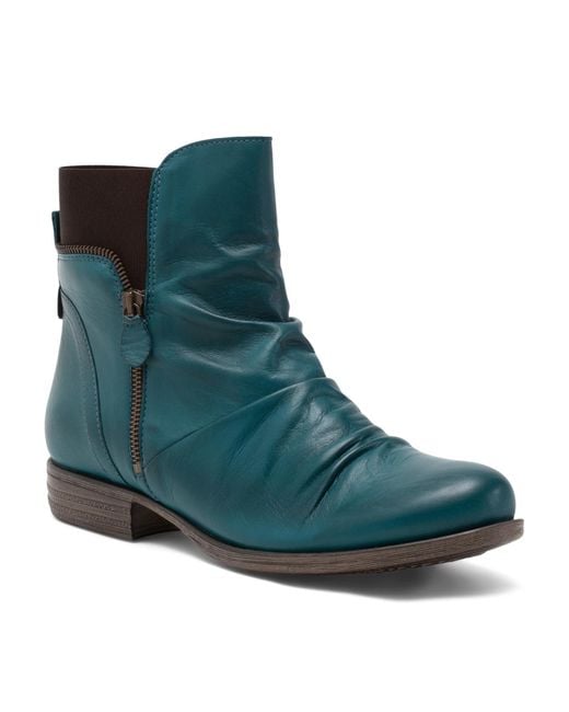 Tj Maxx Blue Leather Laney Booties For