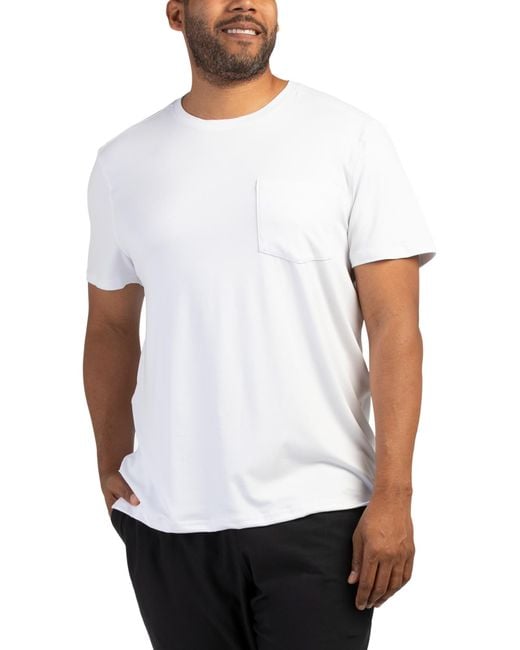 Tj Maxx White Chest Pocket T-Shirt For Spandex/Polyester for men