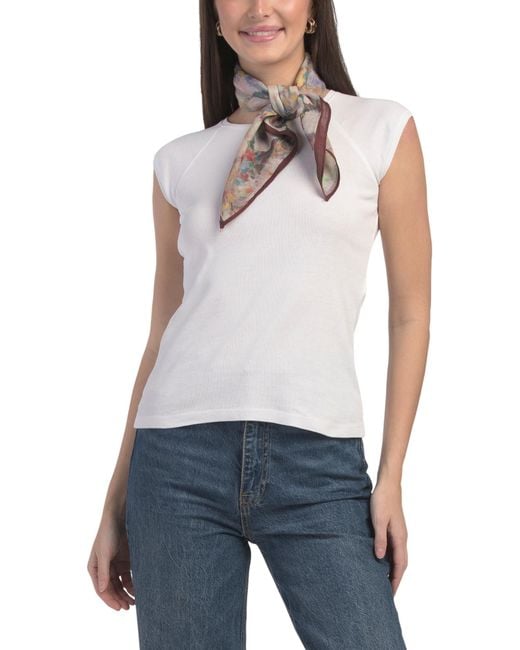 Tj Maxx White Reversible Satiny Scarf For Polyester