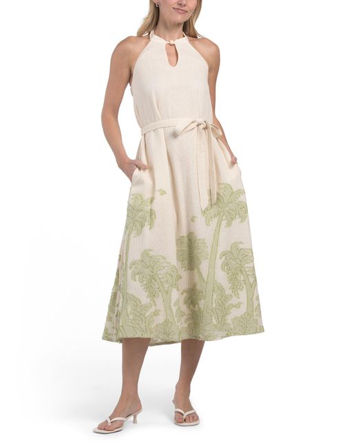 crochet dress tj maxx TJ Maxx Nahara Crochet Effect Halter Midi Dress For Cotton in Natural