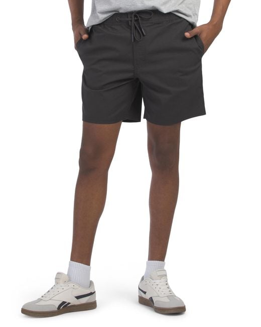 Tj Maxx Black Cotton Shorts With Snap Waist For Spandex/Cotton for men