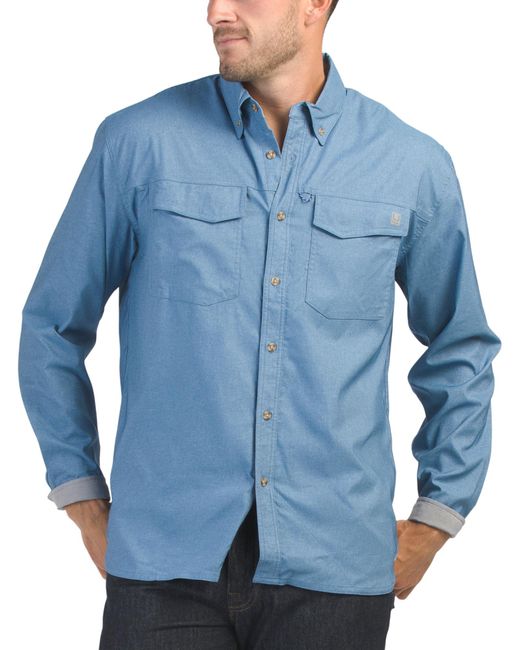 Tj Maxx Blue Hawser Heather Flannel Shirt For Polyester for men