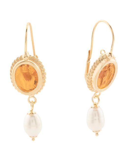 Tj Maxx Metallic 18Kt Plated Dancing Angels Venetian Glass Earrings For