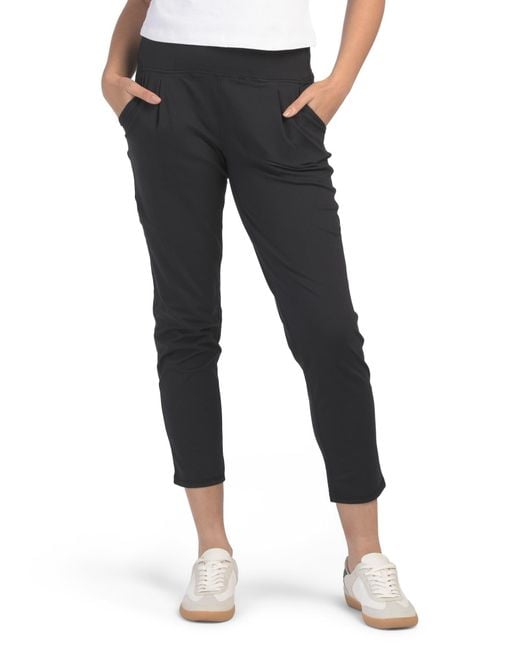 Tj Maxx Black Interlock Pants With Pleat Details, Spandex/Polyester