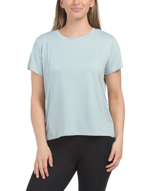 Tj Maxx Blue Jacquard Mesh T-Shirt For Nylon/Spandex