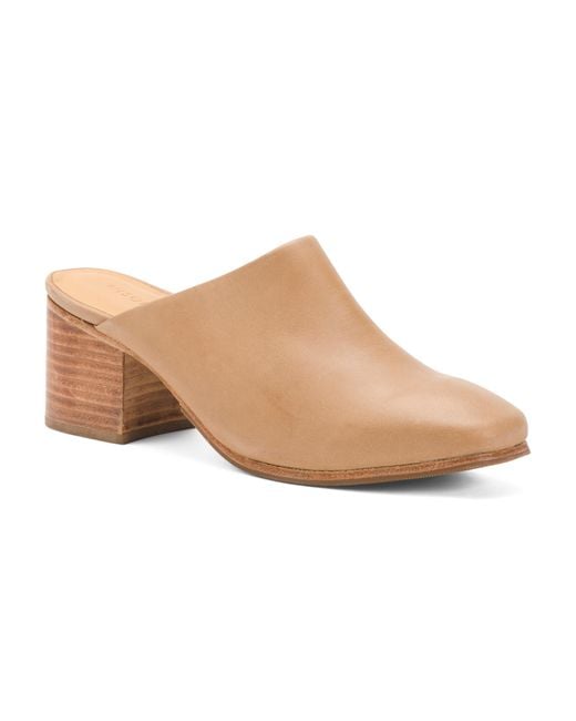Tj Maxx Brown Leather All Day Heeled Mules For