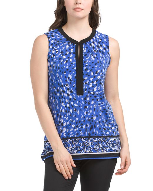 Tj Maxx Blue Contrast Panel Packable Tank For Polyester
