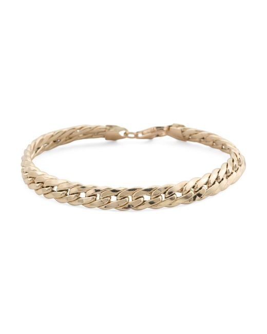 Tj Maxx Metallic 14Kt Flat Curb Chain Bracelet For