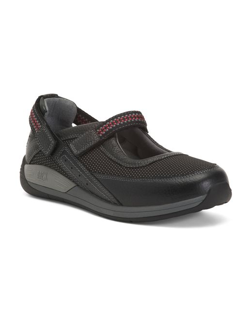 Tj Maxx Black Leather Triumph Mary Jane Flats For