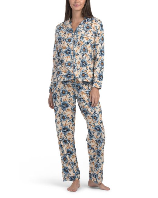 Tj Maxx Multicolor 2Pc Be Natural Pindot Pajama Set For Cotton