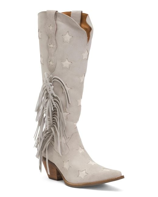 Tj Maxx White Suede Super Star Tall Boots For