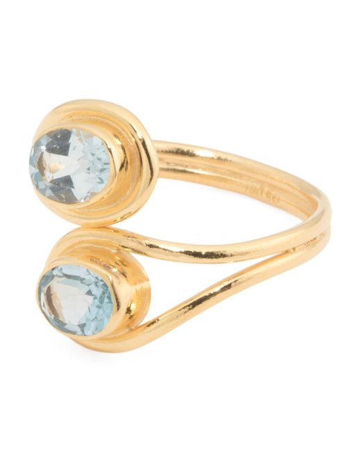 Tj Maxx Metallic 14Kt Plated Topaz Bypass Ring