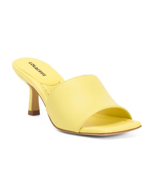 Tj Maxx Yellow Leather Heeled Sandals For