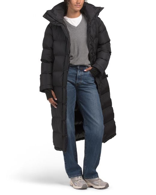 TJ Maxx Women's Black Long Hooded Quilted Harper Puffer Coat