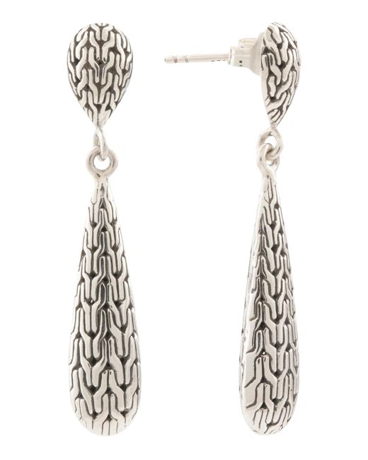 Tj Maxx White Sterling Woven Teardrop Earrings