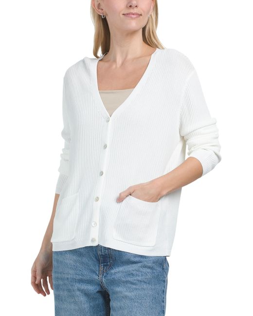 Tj Maxx White Easy Button Up Cardigan, Viscose