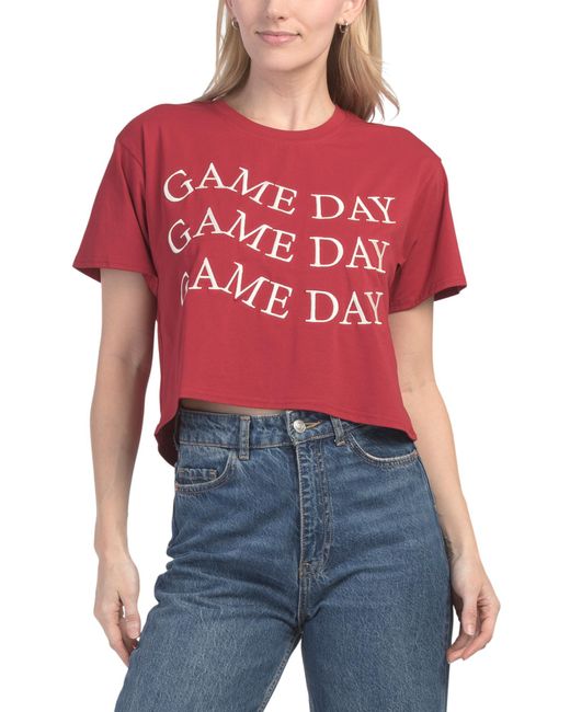 Tj Maxx Red Game Day Top For Spandex/Cotton