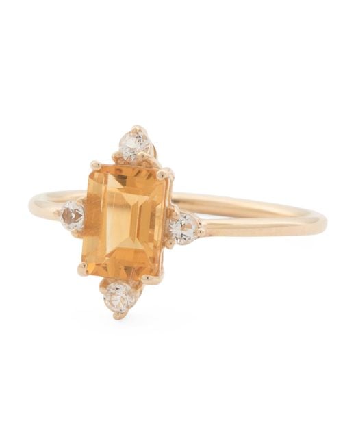 Tj Maxx White 14Kt Citrine Cluster Ring