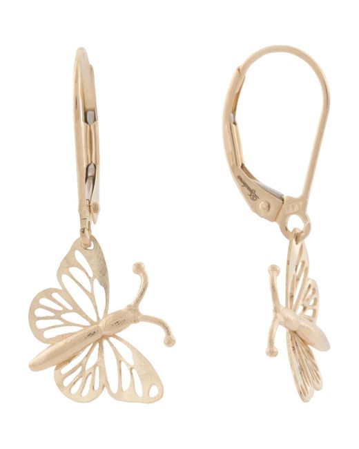 Tj Maxx Metallic 14Kt Butterfly Drop Earrings For