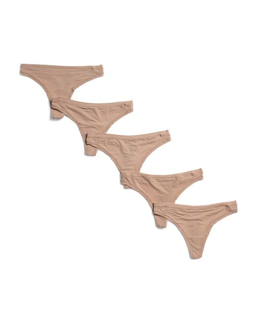 Tj Maxx White 5Pk Fits Everybody Thongs For Nylon/Spandex