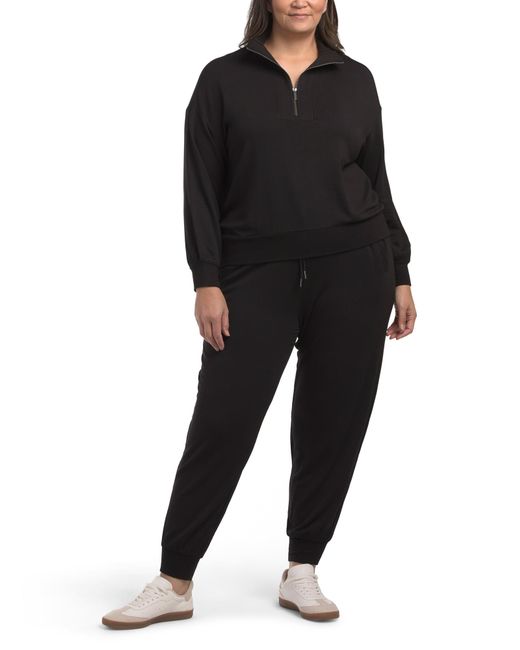 Tj Maxx Black Plus Knit Joggers Set For Spandex/Modal