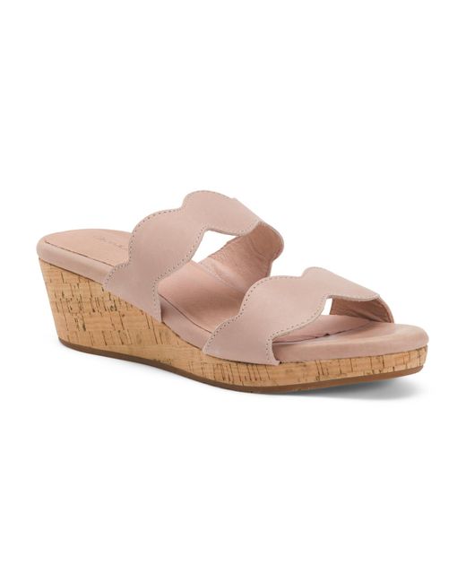 Tj Maxx Pink Leather Fira Wedge Sandals For