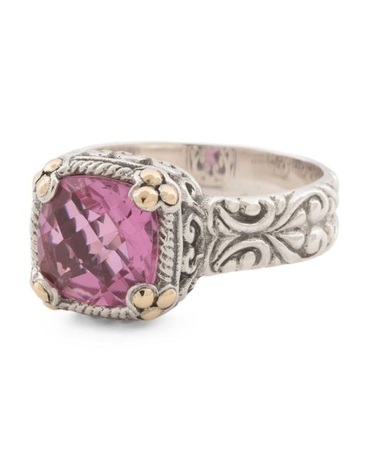 Tj Maxx Pink 18Kt And Sterling Birthstone Ring, Amethyst