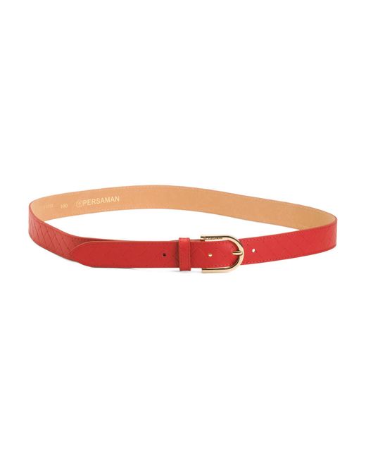 Tj Maxx Red Leather Quilted Belt For Leather