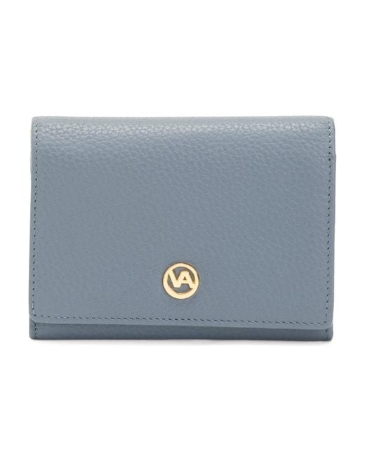 Tj Maxx Blue Leather Medium Tooled Flap Over Wallet, Leather