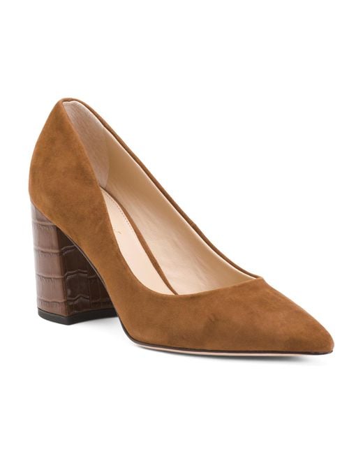 Tj Maxx Brown Suede Beatrice Pointed Toe Heels For Leather/Suede