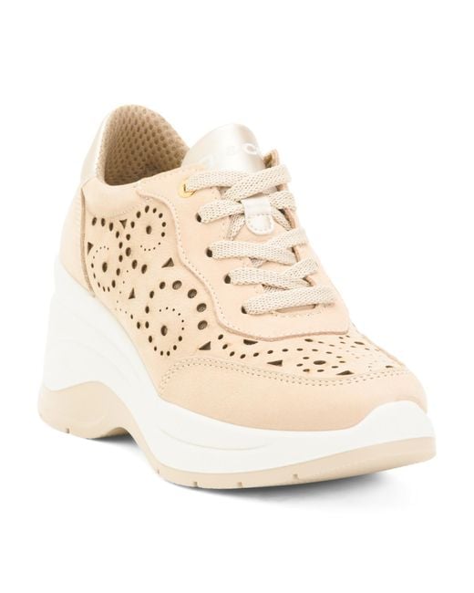 Tj Maxx Natural Suede And Leather Laced Up Sneakers For Leather/Suede