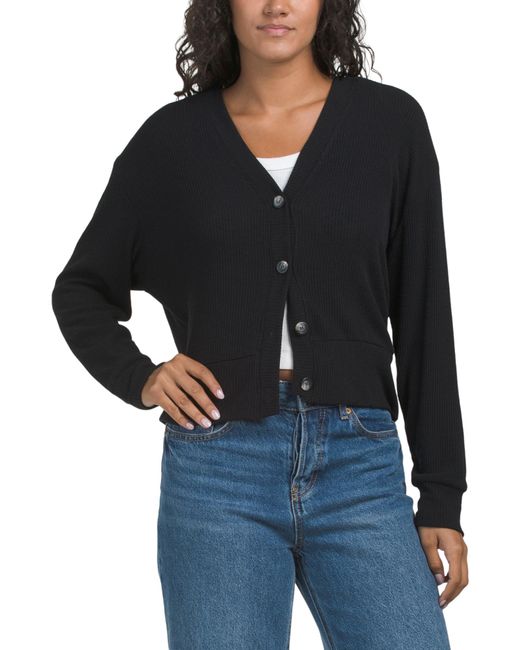 Tj Maxx Black Ilsa V-Neck Cardigan, Spandex/Polyester/Rayon