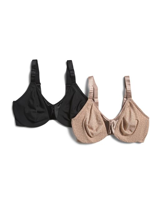 Tj Maxx Black 2Pk Full Figure Signature Support Bras For Nylon