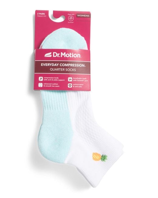 Tj Maxx White 2Pk Pineapple Quarter Socks For Nylon/Spandex/Cotton