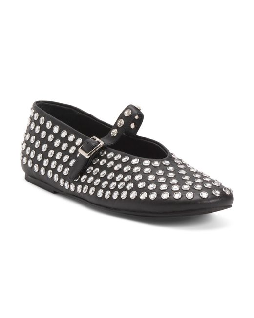 Tj Maxx Black Leather Miami Studded Flats For