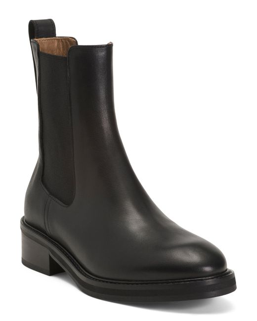 Tj Maxx Black Leather Franca Flat Boots For