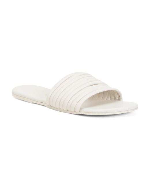 Tj Maxx White Leather Caro Flat Sandals For