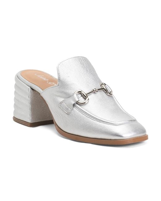 Tj Maxx White Leather Jasmine Block Heel Mules For