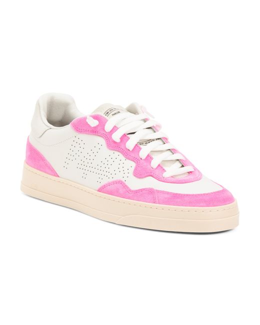 Tj Maxx Pink Leather Bali Color Block Sneakers For Leather/Suede
