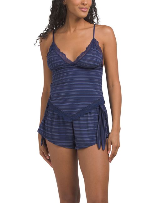 Tj Maxx Blue Sunset And Chill Shortie Set For Spandex/Rayon