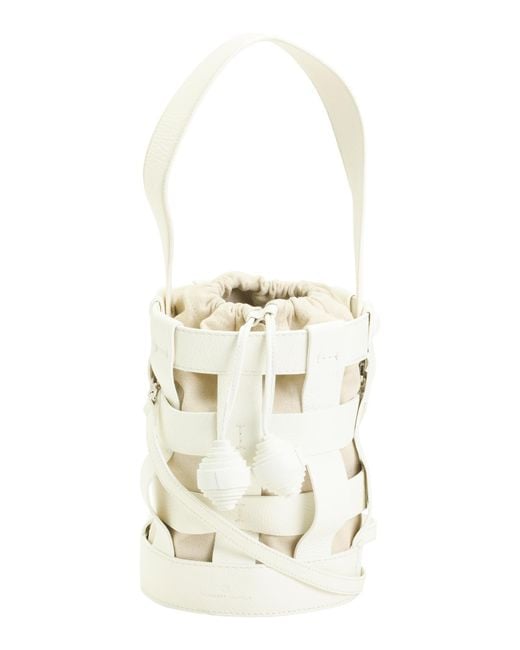 Tj Maxx White Leather Manacor Mini Bucket Bag, Linen/Leather