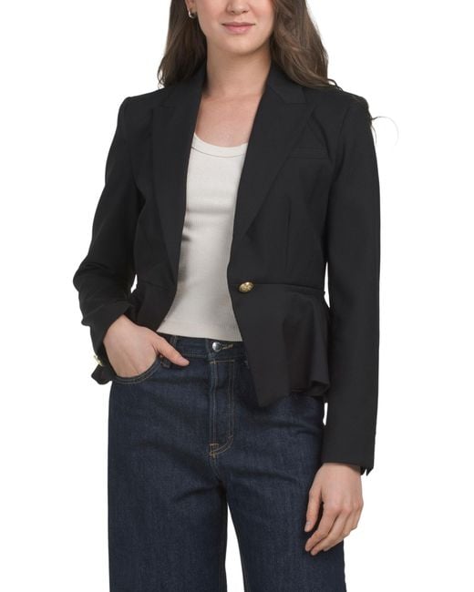 Tj Maxx Black Wool Blend Pantonia Jacket For Polyester/Wool/Viscose
