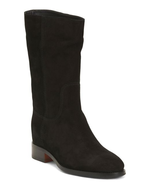 Tj Maxx Black Suede Mid Rise Boots For