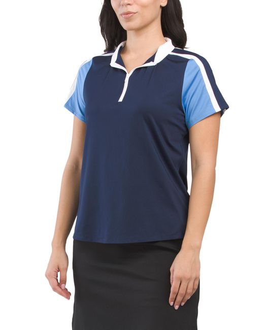 Tj Maxx Blue Upf 50 Venus Short Sleeve Top For Spandex/Polyester