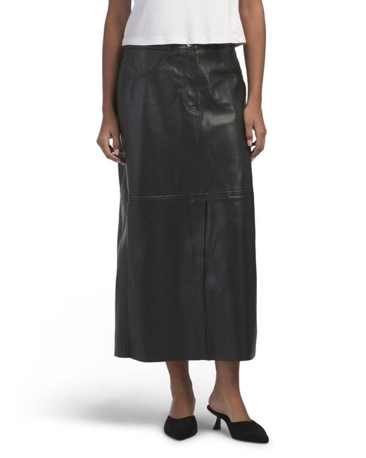 Tj Maxx Black Pieced Maxi Skirt For Polyester/Leather