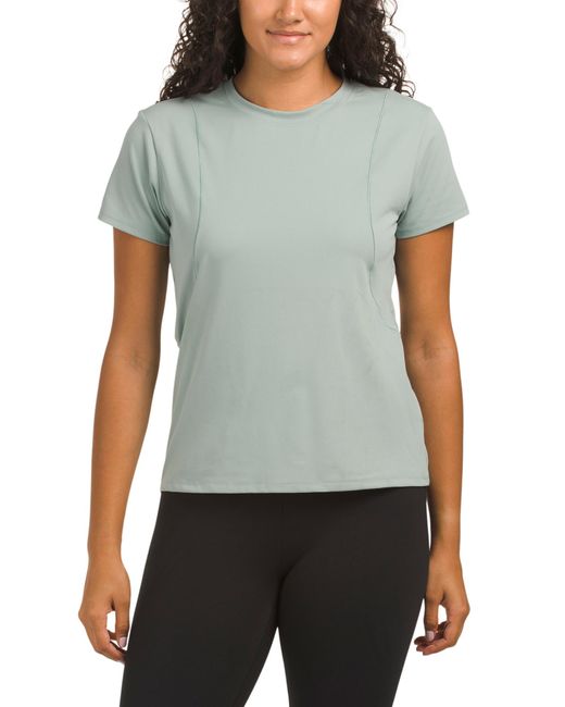 Tj Maxx Gray Breathable Mesh T-Shirt With Satin Stitch Trim For Spandex/Polyester