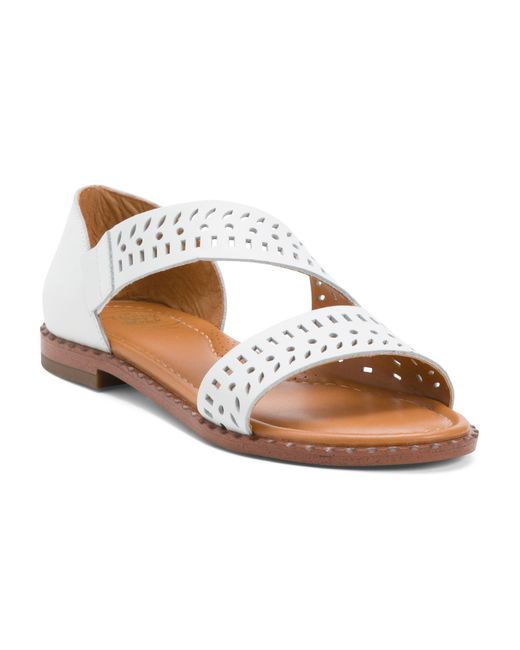 Tj Maxx White Leather Band Flat Sandals For