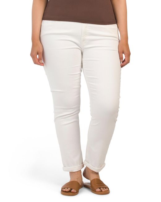 Tj Maxx White Slim Straight Rolled Cuff Jeans For Cotton/Rayon