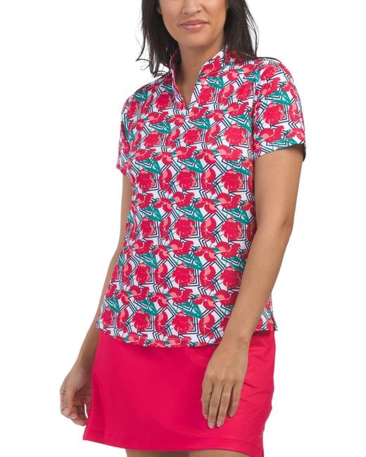 Tj Maxx Pink Upf 50 Shirley Short Sleeve Top For Spandex/Polyester